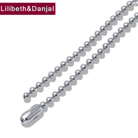 Long Necklace 100% Real 925 Sterling Silver 3mm Thick Beads Chain Pendant Necklace Christmas Gift Women Men jewelry FN22 ► Photo 1/6