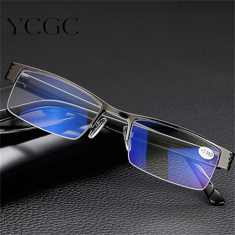 Anti Blue Reading Glasses Men Women Classic Black Half Frame Hyperopia Eyeglasses Eyewear +1.0+1.5+2.0+2.5+3.0+3.5+4.0 Diopter ► Photo 1/6