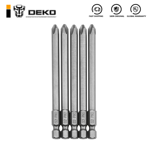 DEKO SCRE06 5pcs Security Bit Hexagon Screwdriver Bit S2 Steel 1/4 Inch Hex Shank Screw Drivers Set 100mm Length ► Photo 1/6