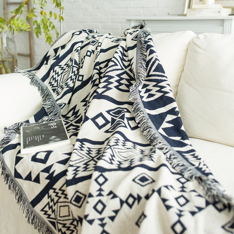 Bohemian Printed Sofa Bed Throw Blanket Knitted Nordic Style Chair Sofa Towel Cover Travel Plaids Bedding Tapestry Bedspread ► Photo 1/6