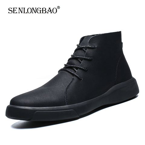 Brand New Winter Men Snow Boots Genuine Leather Warm Plush Men Boots Fashion Lace-up Ankle Boots Autumn Outdoor Men Shoes 38-47 ► Photo 1/6