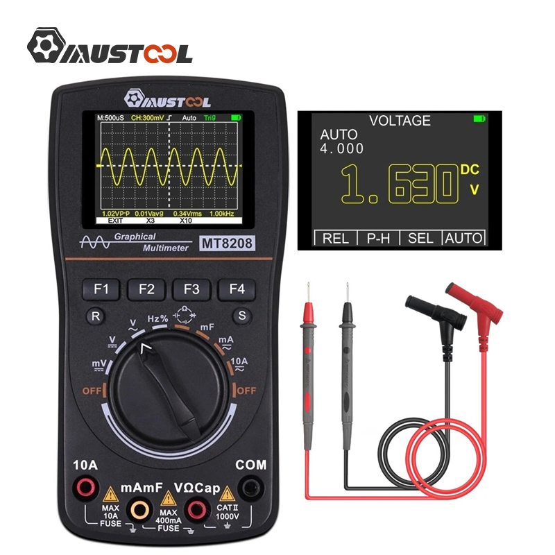 MUSTOOL MT8028 2 in 1 HD Intelligent Graphical Digital Oscilloscope Multimeter With 2.4 Inches Color Screen for Electronic Test ► Photo 1/6