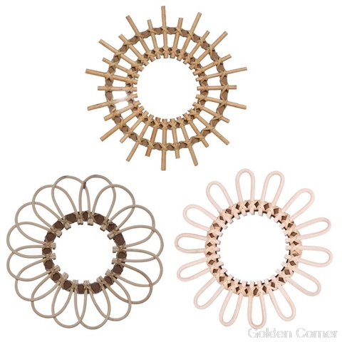 Rattan Round Makeup Mirror Innovative Art Decoration Dressing Bathroom Wall Hanging Mirrors Crafts Jy02 20 Dropship ► Photo 1/6