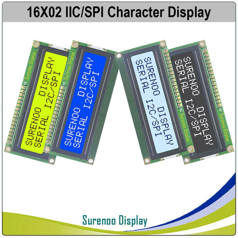 Serial SPI I2C 1602 162 16*2 Character LCD Module Display Screen LCM with LED Backlight Build-in AIP31068L Controller ► Photo 1/5