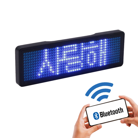 New bluetooth programmable mini LED display rechargeable indoor outdoor body LED sign backpack LED sign LED name badge ► Photo 1/6