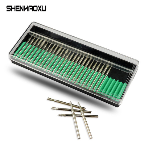 30Pcs Dremel Power Tools Accessories 2.35mm/3mm Drill Bits Diamond Burs Grinding Wheel Abrasive Shank Wood Stone Engraving ► Photo 1/6