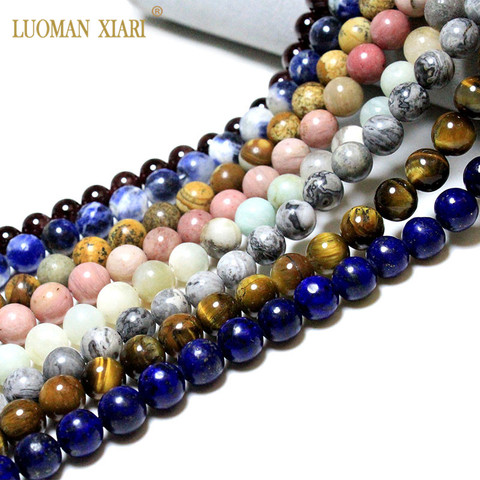 Fine AAA 100% Natural Stone Beads Tiger Eye Agate Lapis Rose Quartz Amethyst For Jewelry Making DIY Necklace Bracelet 4-12MM ► Photo 1/6