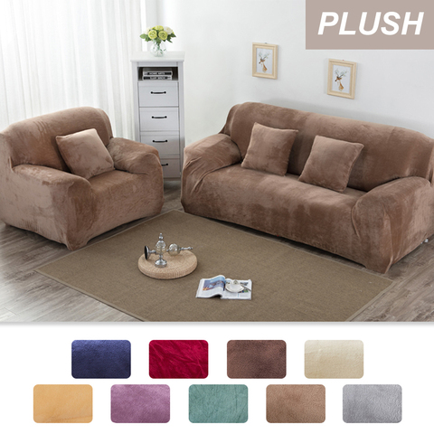 1pc Plush Thicken Sofa Cover Elastic for Living Room Sectional Stretch Couch Cover L Shaped Corner Slipcover 1/2/3/4 seater ► Photo 1/6