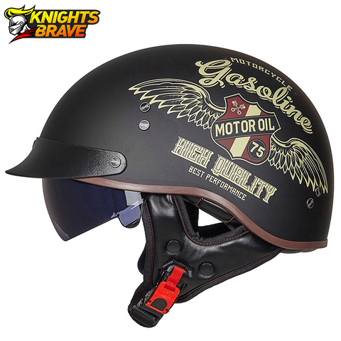 Retro Vintage Casco Moto Unisex Motorcycle Helmet Open Face Scooter Biker Motorbike Racing Riding Helmet With DOT Certification ► Photo 1/6