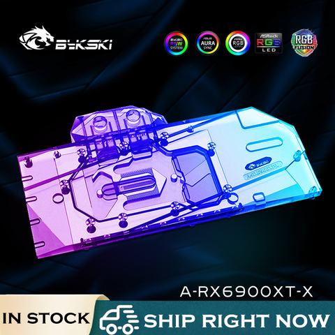 Bykski A-RX6900XT-X Full Coverage GPU Water Cooling Block For AMD Radeon RX6900XT RX6800XT Founders Edition VGA Cooler 5V A-RGB ► Photo 1/6