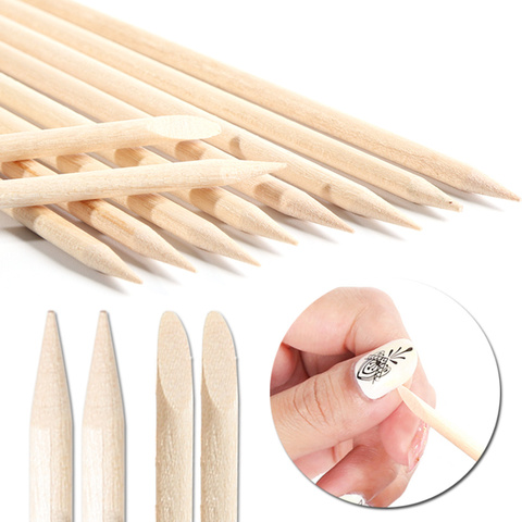 1 Set Wooden Cuticle Pusher Orange Wood Sticks Dual-ended UV Gel Polish Remover For Nail Art Manicure Pedicure Care Tool LA709-1 ► Photo 1/6