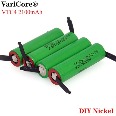 VariCore New 3.6V 18650 VC18650VTC4 2100mAh VTC4 20A 30A Discharge Rechargeable battery Welding Nickel Sheet ► Photo 1/6