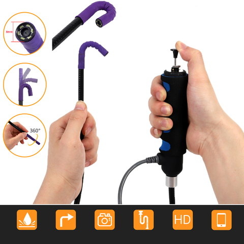 Wifi Industrial Endoscope Camera Rotatable Borescope 720P Rotary Endoscope USB Car Pipe Inspection Camera for Android IOS Phone ► Photo 1/6