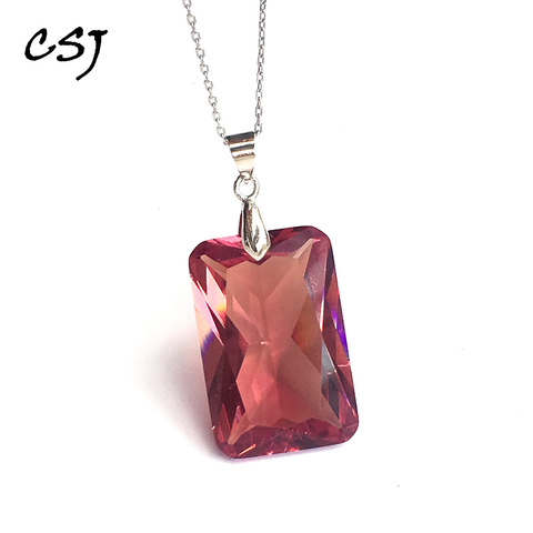 CSJ Big Stone Zultanite Pendant Sterling 925 Silver Created Sultanite OCT20*30mm Stone Color Change Fine Jewelry Women Party ► Photo 1/6