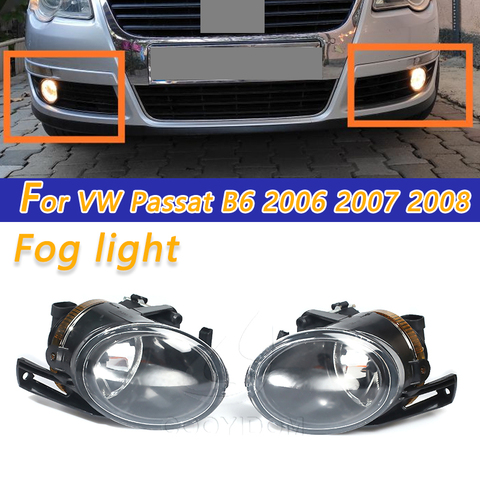 COOYIDOM 1Pair 12V 55W Front Bumper Fog Car Lights Driving Lamp For VW Passat B6 2006 2007 2008 3C0941699 700A lamp Assembly ► Photo 1/6