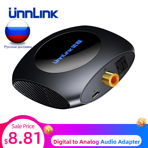 Unnlink New Digital to Analog Audio Adapter 192KHz DAC SPDIF Optical Toslink Coaxial to R/L RCA 3.5 Jack for PS4 LED TV mi Box ► Photo 1/6