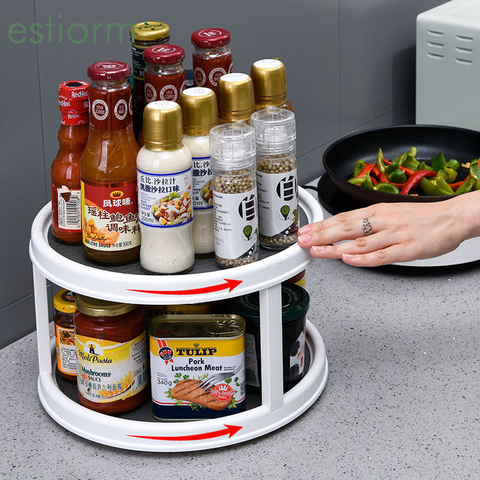 1/2/3 Tier Rotating Spice Rack/Shelf,Lazy Susan Turntable for Pantry Cabinet,Refrigerator - Kitchen Spice Bottle/jar Organizer ► Photo 1/6