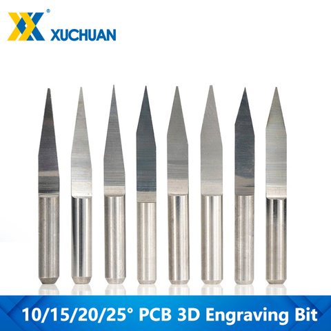 1/10PCS 3.175mm 0.1mm Carbide PCB Engraving CNC Router Tool 10 Degrees V-Shap