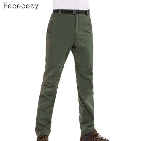 Facecozy Men Fleece Hiking&Camping Pants Female Outdoor Pantolon Fishing softshell Pants Waterproof Trekking Skiing Throuses ► Photo 1/6