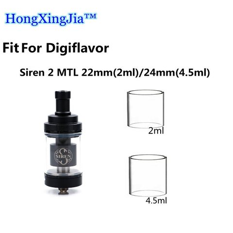 Hongxingjia Replacement Pyrex Glass Tube for Digiflavor Siren 2 II V2 MTL 22/24mm GTA Version 2/4.5ml Siren Atomizer Glass ► Photo 1/2