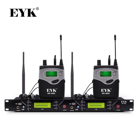 EM-6002 Wireless In Ear Monitor System Professional Stage Performance Ear Monitoring Systems with Two Bodypack Transmitter ► Photo 1/1