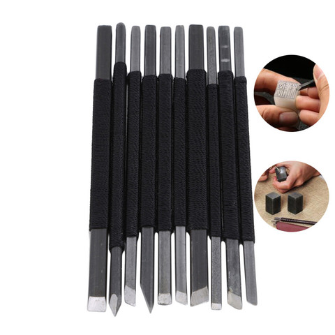 10Pcs High-carbon Steel Stone Carving Knife Engraving Knife Sculpture Stone Chisel Wood Carving Tools Set ► Photo 1/6