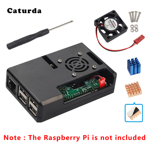 Raspberry Pi 3 Case ABS Box Carcasa Raspberry Pi 3B Enclosure + Cooler Fan + Heat Sink Option for Pi3 B Plus Cover ► Photo 1/6