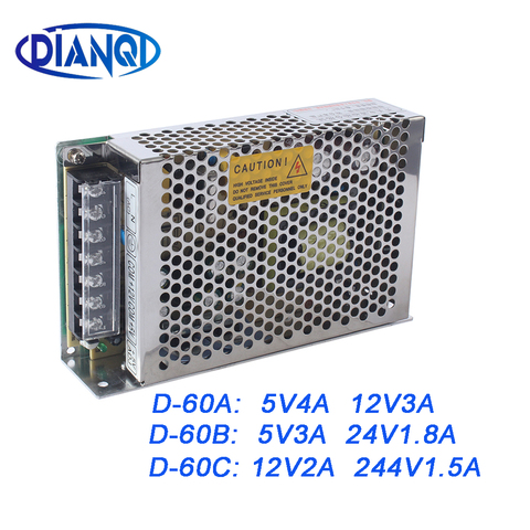 DIANQI dual output Switching power supply 60w 5v 12v 24V power suply D-60A  ac dc converter D-60B D-60C ► Photo 1/6