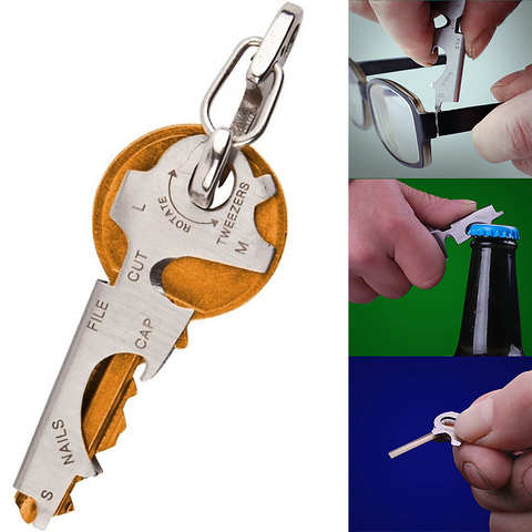 8 tool in 1 key ring keychain multifunction carabiner gear clip pocket quickdraw multipurpose gadget multitool multi keytool ► Photo 1/1