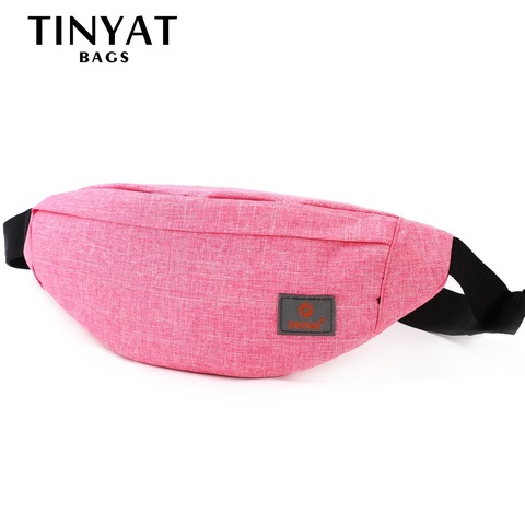 TINYAT Women Waist Bag Female Belt Bag Pack Girl Canvas Casual Fanny Pack Phone Mobile Money Fanny Bag Belt Bags Red ► Photo 1/6