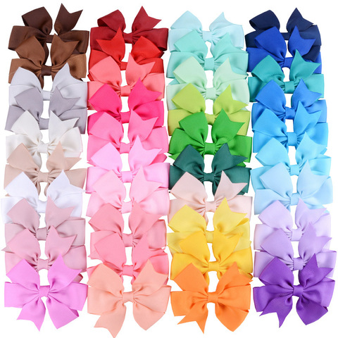 Nishine 10pcs/lot Grosgrain Ribbon Hair Bow with Clips Baby Girls Bow Hair Clip Hairpins Children Photo Shoot Hair Accessories ► Photo 1/6