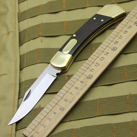 440C Blade Material Brass Wooden Handle B110 Folding  Outdoor Camping Hunting Fishing Pocket Fruit Knife Survival EDC Tool ► Photo 1/6