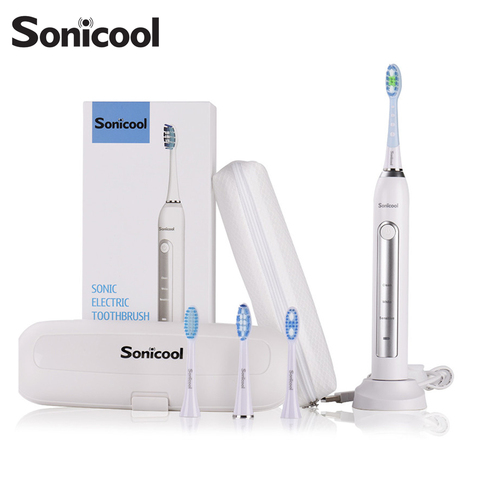 Sonicool 051B Electric Toothbrush USB Rechargeable Ultrasonic 48000 Vibrations Tooth Brushes With 4 Pcs DuPont Brush Heads ► Photo 1/6