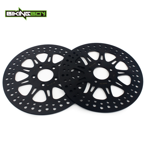 BIKINGBOY Front Brake Disks Discs Rotors for Harley FLHR Road King FLHX Street Glide FLTR FLHR FLTRX FLHT Electra Glide FLHP 11 ► Photo 1/6