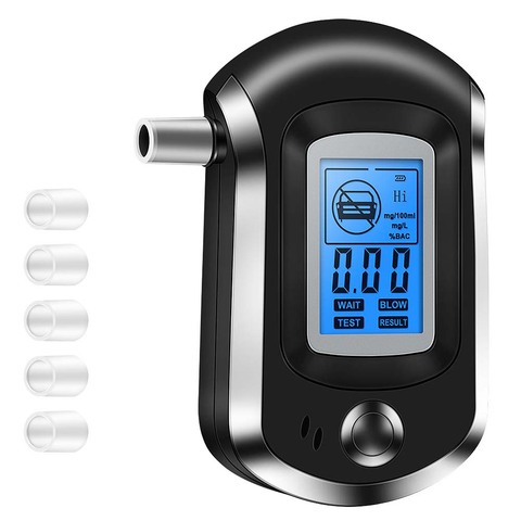 Professional Police Digital Breath Alcohol Tester Breathalyzer AT6000 with 5 Mouthpieces ► Photo 1/6