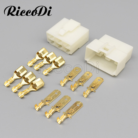 1-20Sets 6.3 Series 6 Pin Plastic Electrical Wire Plug Male female Automobile Connector DJ7061-6.3-11 DJ7061-6.3-21 ► Photo 1/5