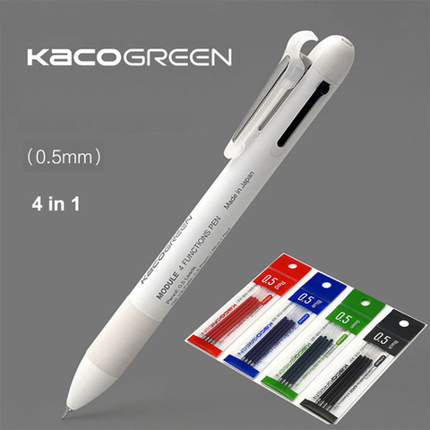 Kaco 4 In 1 Multifunction Signing Pens 0.5mm Black Blue Red Japan Ink  Sign Pens Office School Ballpoint pen ► Photo 1/6