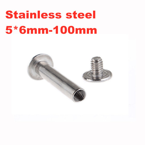 10pcs/lot Stainless steel Chicago screw sex bolt book binding post screws riveted M4 inner thread OD5mm ► Photo 1/2