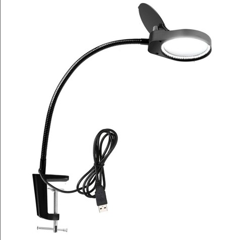 Illuminating Magnifier High Magnification 8X 15X Magnifying Glass with Led Lights Table Clamp Lamp ► Photo 1/6