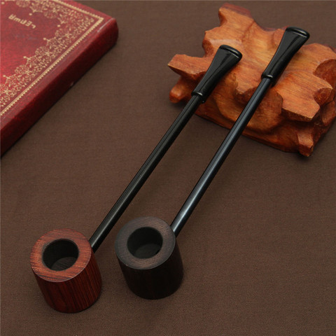 Ebony Wood Pipe Smoking Pipes Portable Smoking Pipe Herb Tobacco Pipes Grinder Smoke Gifts Black/Coffee 2 Colors ► Photo 1/6