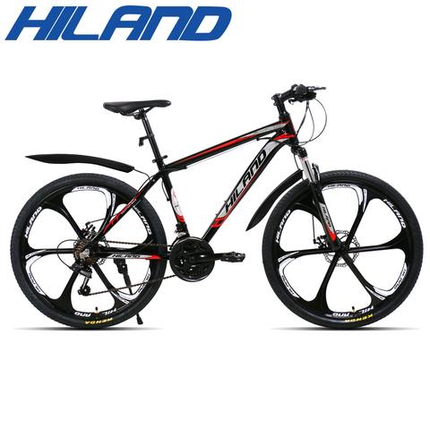 HILAND 26 Inch Steel Frame MTB 21 Speed bicycle Mountain Bike bicycle with SAIGUAN Shifter and Double Disc Brake ► Photo 1/6