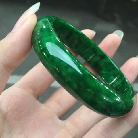 Jade bangle Natural Myanmar Jade bangle Jewelry Fine Jewelry Emerald Dry Jadeite Bracelet Jewelry ► Photo 1/6