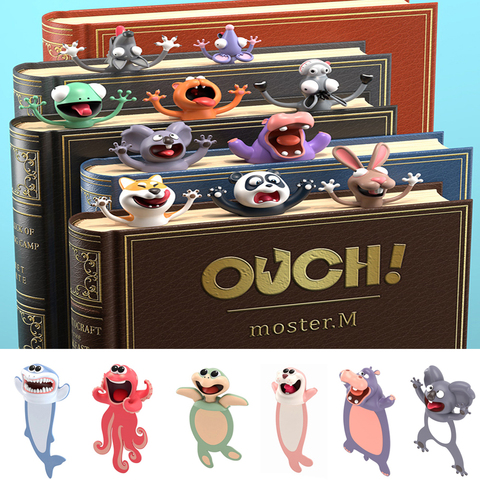 2022 New Funny Bookmarks 3D Cartoon Animal Style Book Markers Stationery PVC Seal Octopus Ocean Series Stationery Personalized ► Photo 1/6