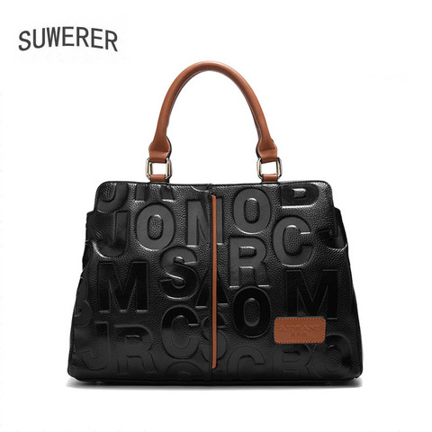 SUWERER 2022 New Women Genuine Leather bag Luxury famous brand women cowhide bag fashion tote bag women leather shoulder bag ► Photo 1/6