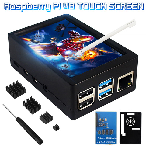 Raspberry Pi Display 480*320 LCD 3.5 Inch Touch Screen + Touch Pen + ABS Case + Heat Sink for Raspberry Pi 4 Model B 3B / 3B+ ► Photo 1/6