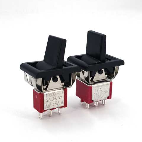 SH T80-R Series Mini Paddle Toggle Switch Square Snap-in Panel Mount 5A/125VAC ► Photo 1/6