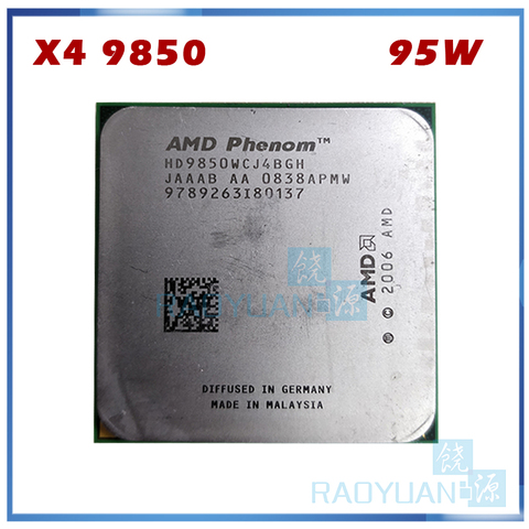 AMD Phenom X4 9850 Quad-Core DeskTop 2.5GHz CPU HD9850WCJ4BGH HD985BWCJ4BGH 95W Socket AM2+ 940pin ► Photo 1/1