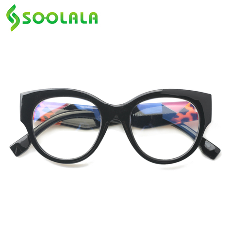 SOOLALA Anti Blue Light Reading Glasses Women Full Frame Pattern Legs Prescription Reading Glasses +0.5 1.0 2.0 to 4.0 ► Photo 1/6