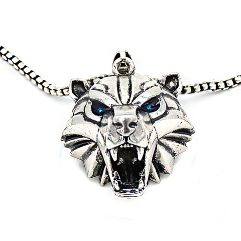 Wizard school Caucasus bear Medallion pendant necklace 31*34mm silver gold color blue rhinestone wild game animal chain necklace ► Photo 1/6