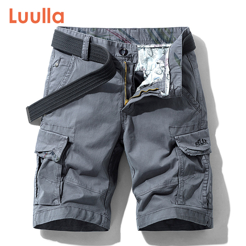 Luulla Men Summer New Premium Stretch Twill Cotton Cargo Shorts Men Casual Fashion Solid Classic Pockets Legwear Shorts 28-38 ► Photo 1/6